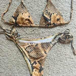 Snake Print Bikini Set